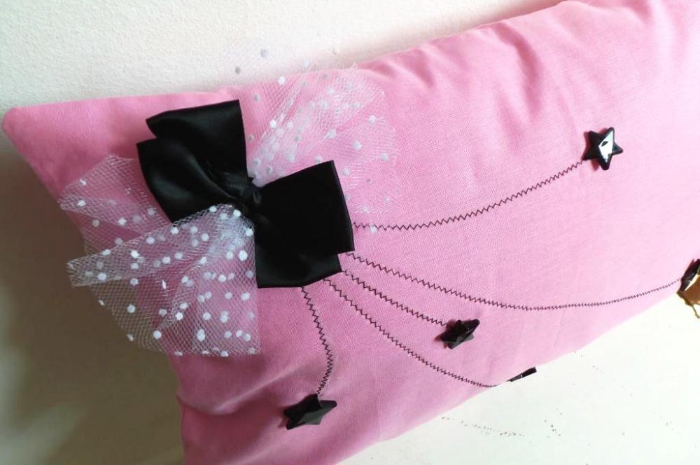 Pink Decorative Cover For Pillows "stars" - 20 X 12 Inch
